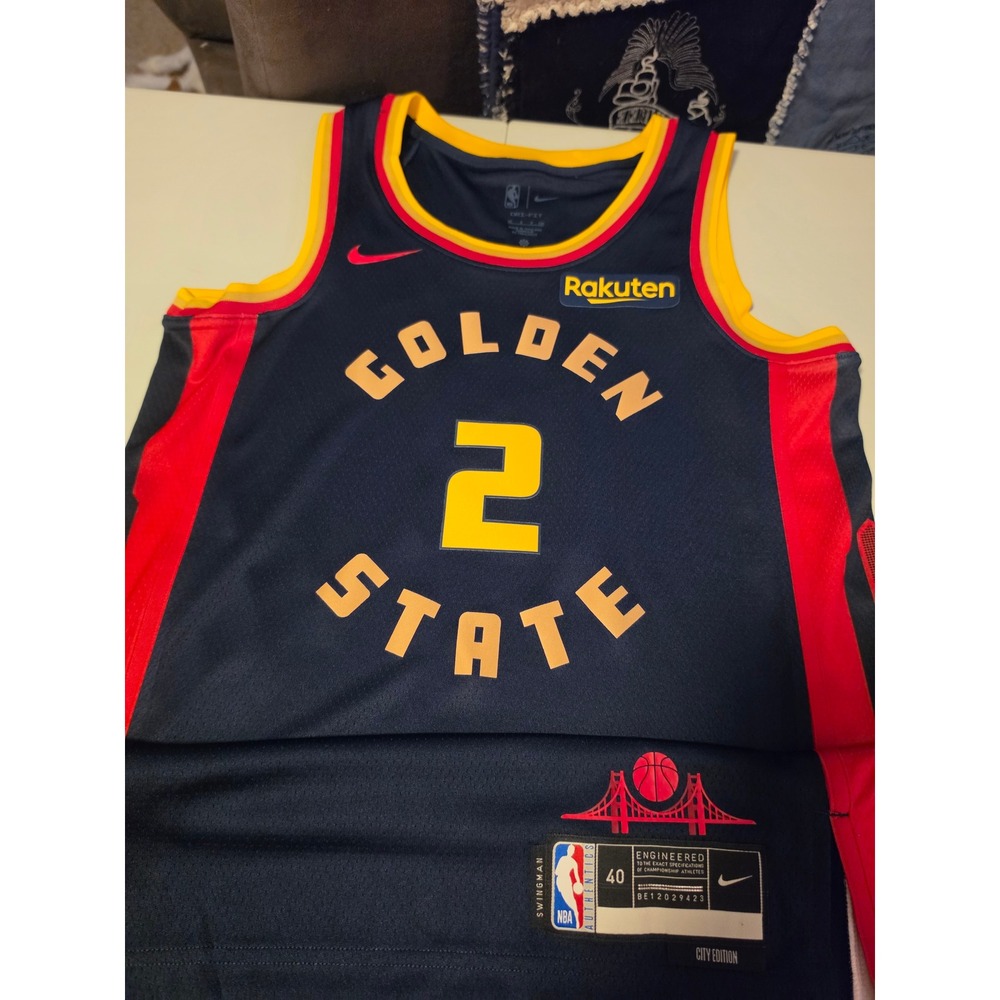 Nike Golden State Warriors Brandin Podziemski City Edition Jersey Navy Mens S 40